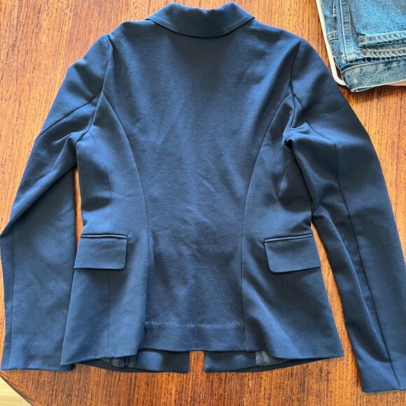 Dark Blue Fitted with Stretch Blazer - Picture 6 of 9